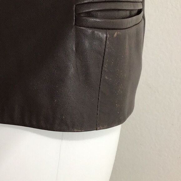 Trussardi Collezione Pelle Brown Leather Blazer Jacket Size 44 - Picture 16 of 16